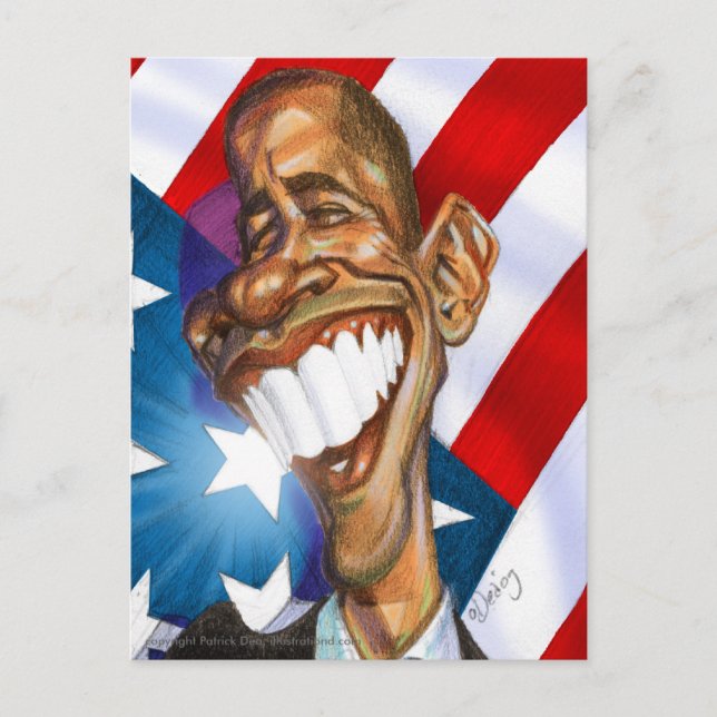 Obama Omage färg vykort (Framsida)