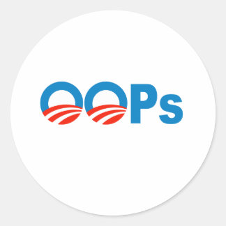 Obama oops runt klistermärke
