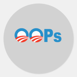 Obama oops runt klistermärke