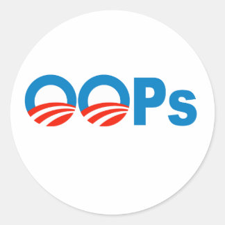 Obama oops runt klistermärke