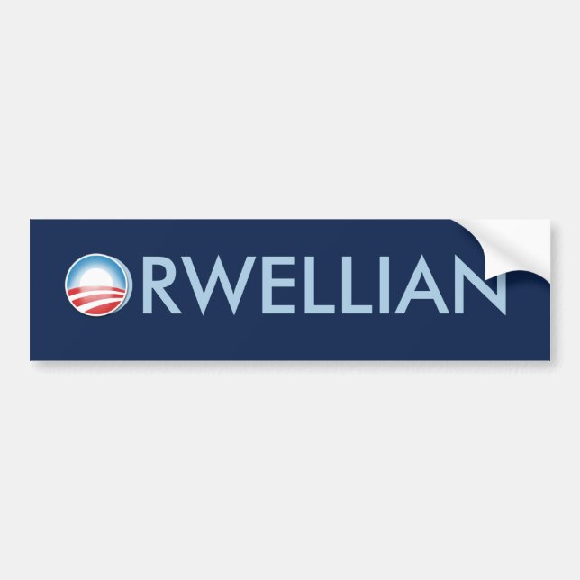 Obama Orwellian Bildekal (Framsidan)