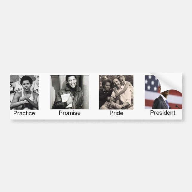 Obama övar pridepresident bildekal (Framsidan)