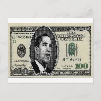 Obama på 100 dollar vykort