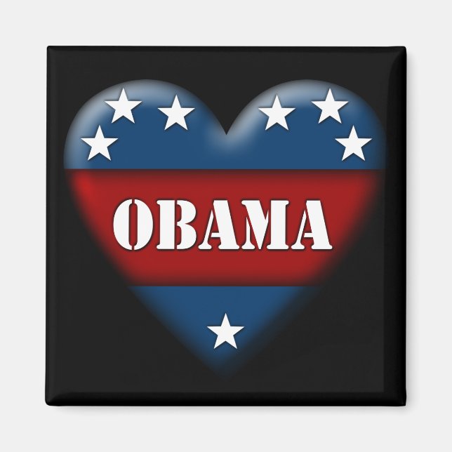 obama patriotiskt hjärta magnet (Framsidan)