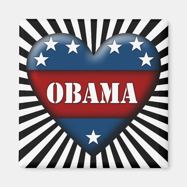 obama patriotiskt hjärta magnet (Framsidan)