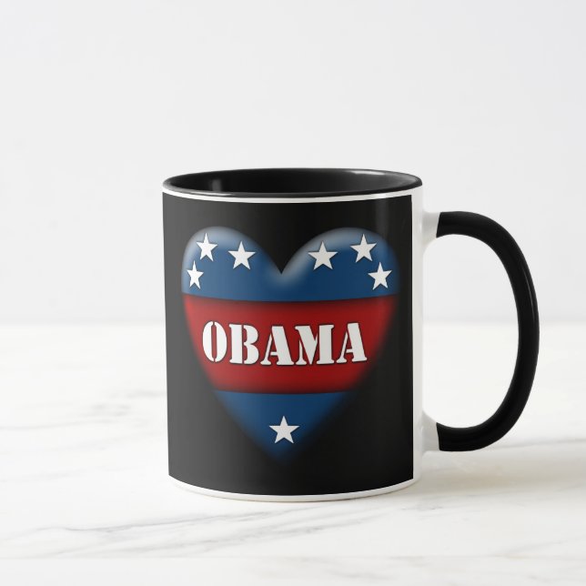 obama patriotiskt hjärta mugg (Höger)