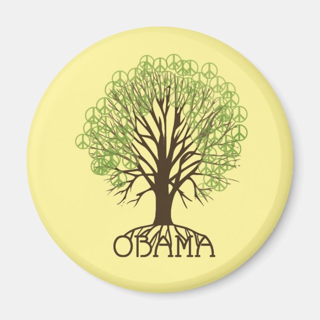 Obama Peace Träd Magnet (Framsidan)