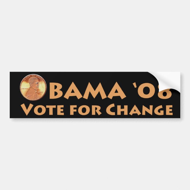 Obama Penny Bumper Sticker Bildekal (Framsidan)