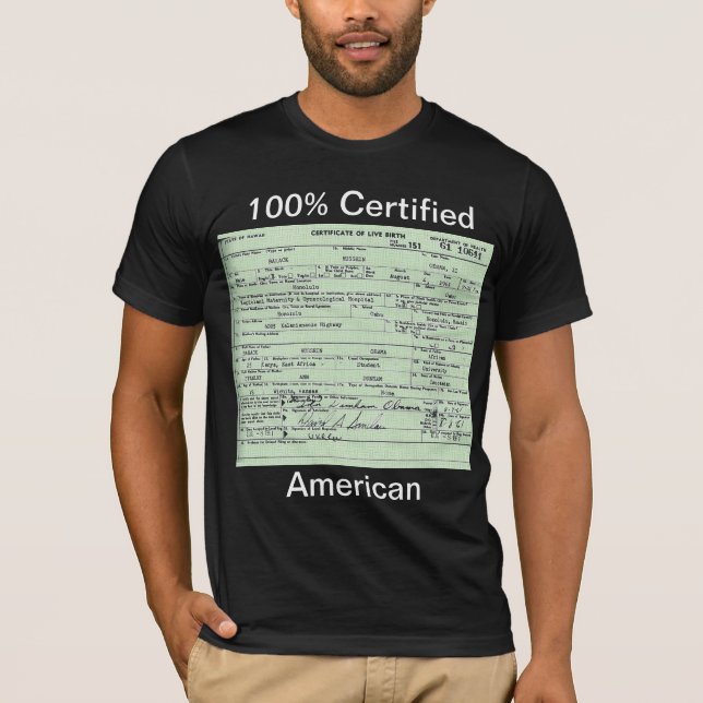 Obama personbevis t-shirt (Framsida)
