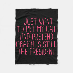 Obama Politikdemokrat Funny Cat Mamma Pet Fleecefilt