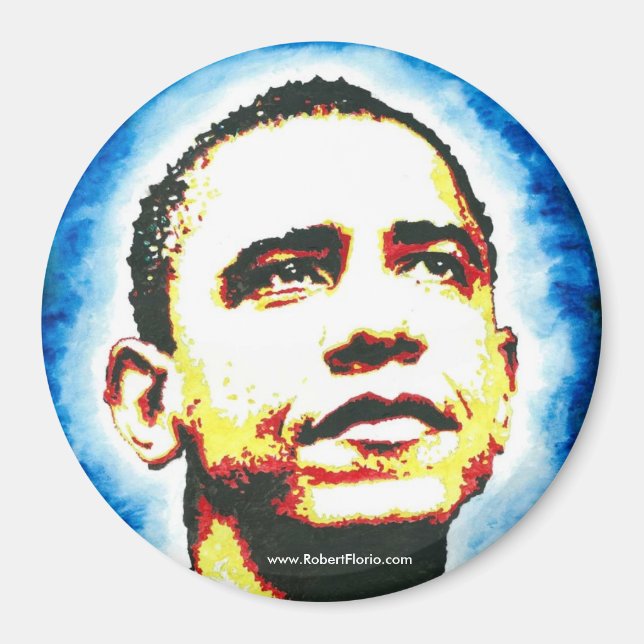 Obama Porträtt Magnet Logotyp (Framsidan)