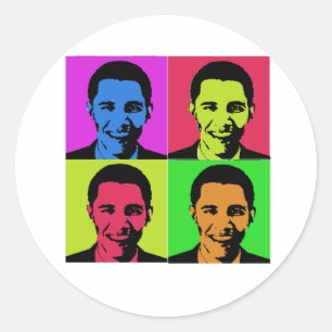 Obama Porträtt Runt Klistermärke