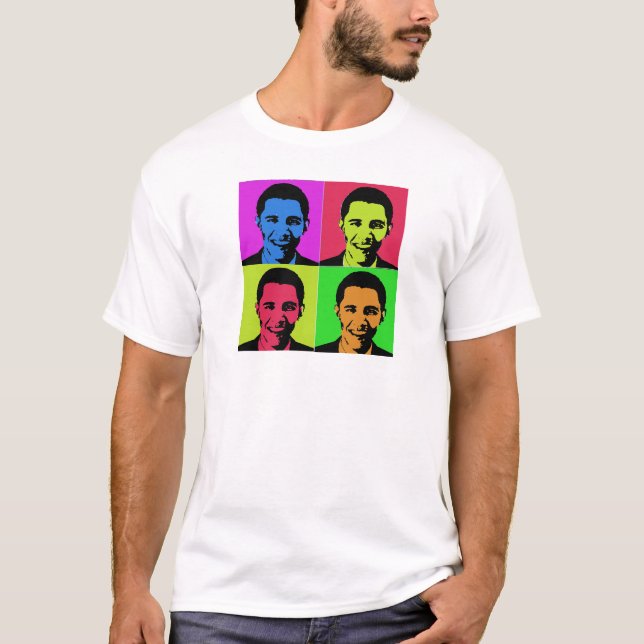 Obama porträtt tee shirt (Framsida)
