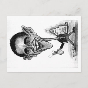 Obama Postcard-karikatyr Vykort