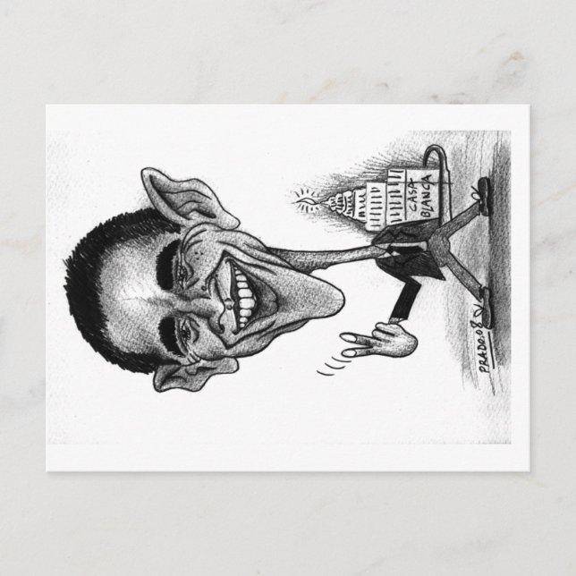 Obama Postcard-karikatyr Vykort (Framsida)