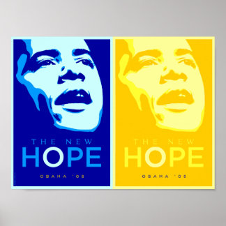 Obama - Poster i det nya hoppet Blue & Guld