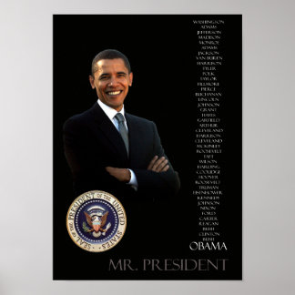 Obama Poster - lista över alla 44 presidenter