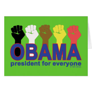 OBAMA PRESIDENT FÖR ALLA HÄLSNINGSKORT