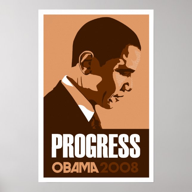 Obama - Progress Mörk Brown Poster (Framsidan)