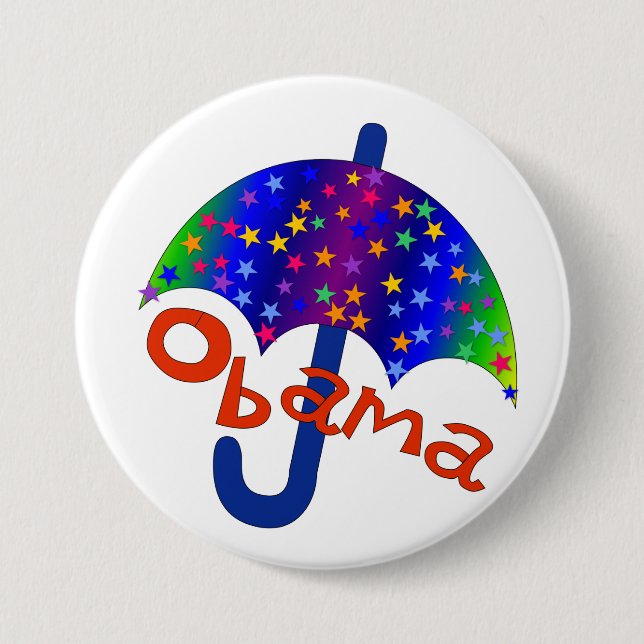 Obama regnbågeparaply knapp (Framsida)