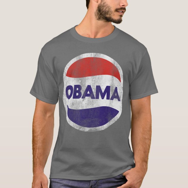 Obama Retro bekymrat Tee Shirt (Framsida)