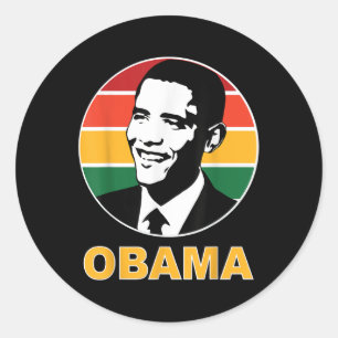 Obama Retro President Barack Obama Hope Change Vin Runt Klistermärke