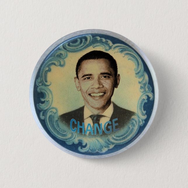 Obama Retro-Stil vinkar knäppas Knapp (Framsida)
