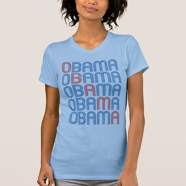 OBAMA Retro T-tröja (för manar stilar, kvinnor & T-shirt (Framsida)