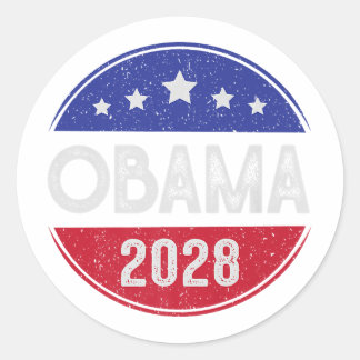 Obama Retro Vintage Flagga Patriotic 2028 Politik Runt Klistermärke