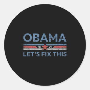 Obama Retro-Vintagen Patriotic 2028 Politisk Prote Runt Klistermärke