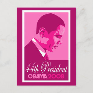 Obama Rosa 44:e president Postcard 3 Vykort