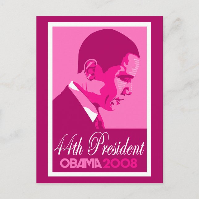 Obama Rosa 44:e president Postcard 3 Vykort (Framsida)