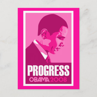 Obama - Rosa-vykort för Progress-Mörk Vykort