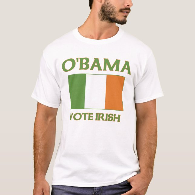 Obama röstar irländska t-skjortor tee shirt (Framsida)