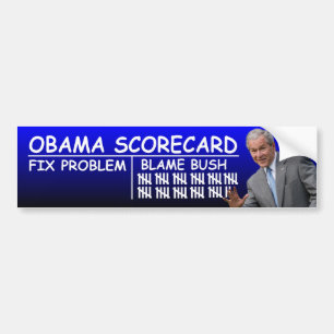Obama sammanställningsruta: Klander Bush Bildekal