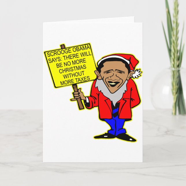 Obama Scrooge ingen jul mer skatter Helgkort (Framsida)