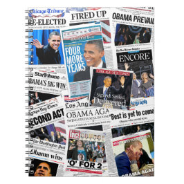 Obama segrar den omvalanteckningsboken 2012 anteckningsbok med spiral