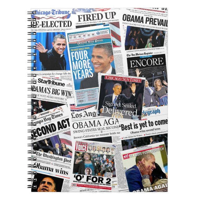Obama segrar den omvalanteckningsboken 2012 anteckningsbok med spiral (Framsidan)