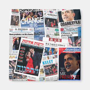 Obama segrar - internationell rubricerar magneten magnet
