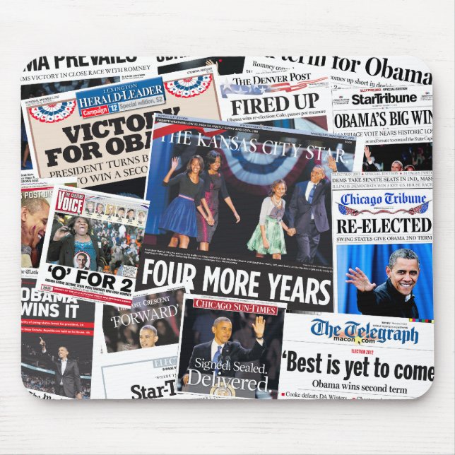 Obama segrar omvalFront PageCollage Musmatta (Framsidan)