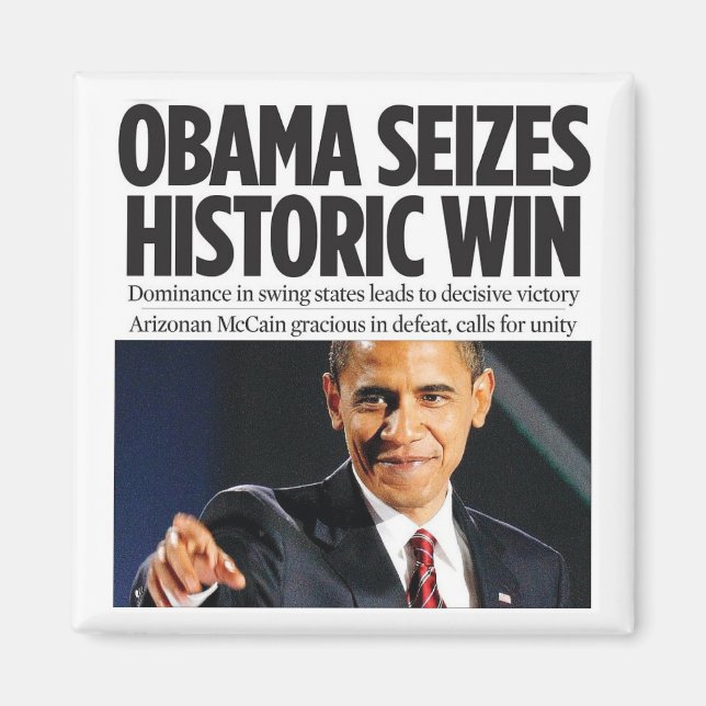 Obama Seizes Historic Win Magnet (Framsidan)