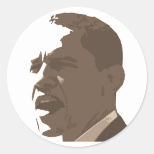 Obama Sepia tonar porträttklistermärkelakan Runt Klistermärke