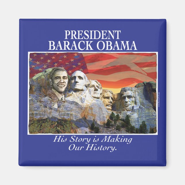 Obama Skapar historikmonteringen Rushmore Magnet (Framsidan)