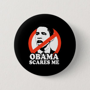 OBAMA SKRÄMMER MIG/ANTI-OBAMA T-SHIRT KNAPP