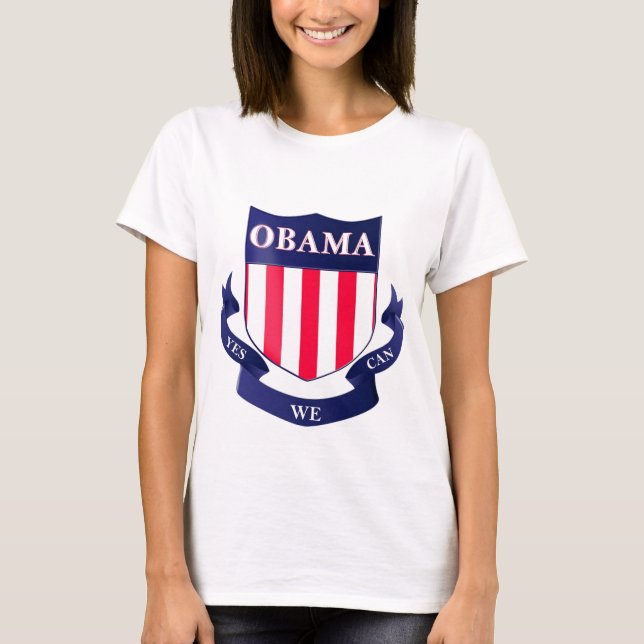 Obama skyddar "oss kan ja" kvinna T-tröja Tee Shirt (Framsida)