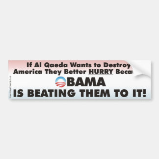 Obama slår Al Queda i förstörande amerikan Bildekal