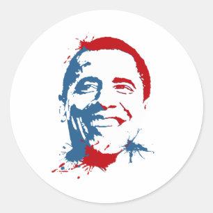 Obama smäller runt klistermärke