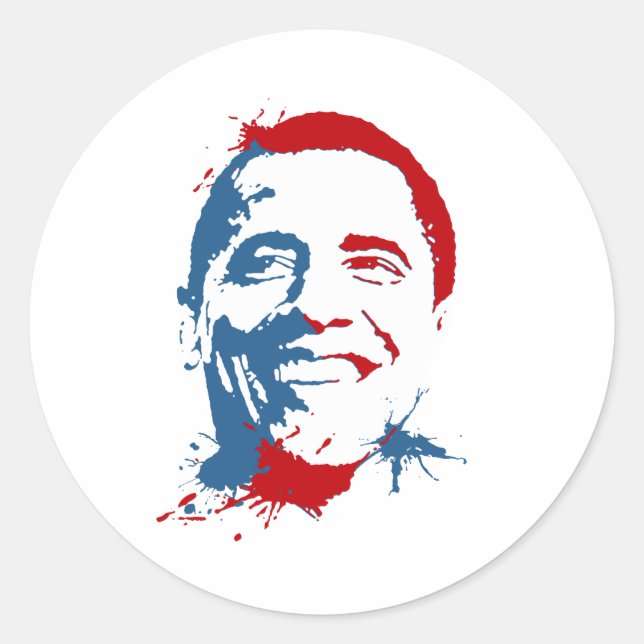 Obama smäller runt klistermärke (Framsida)