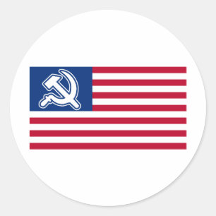 Obama Socialistiska Flagga Runt Klistermärke