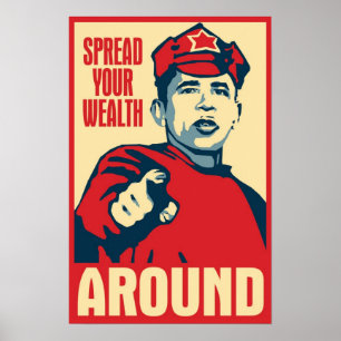 Obama som fördelar rikedomen runt om affischen poster